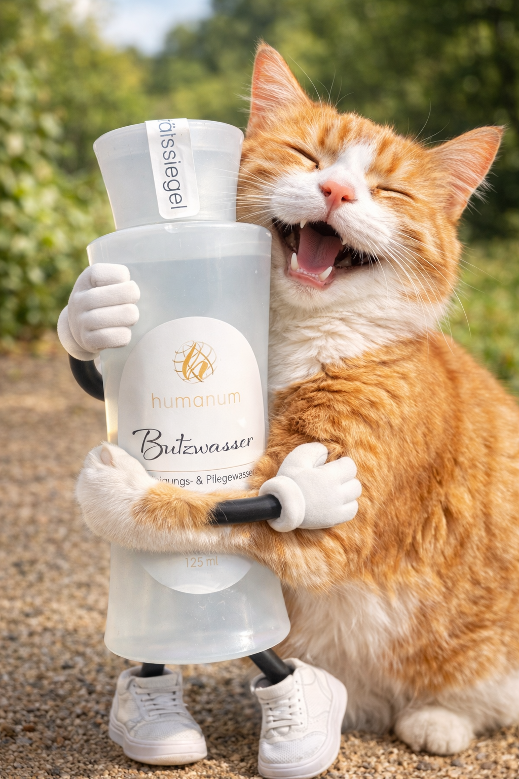 katzenspaß mit butzwasser flasche